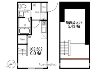 ハーミットクラブハウス石川町Ⅳ【2階】の間取り