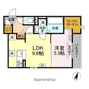DーHILLS二之宮【1階】の間取り