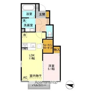 AIX西新発田【1階】の間取り