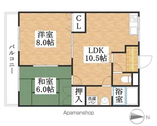ボンアーデル壱番館【4階】の間取り