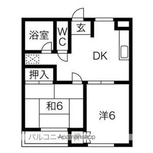 ゴールデンハイツB【2階】の間取り