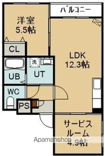Groove court桔梗~グルーヴコート桔梗~【4階】の間取り