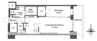 コンフォリア東新宿【4階】の間取り