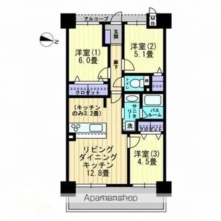 アルファライフ松島公園Ⅱ【203号室】の間取り