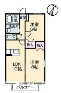 アムールミシマ F棟【2階】の間取り