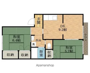 モンレーブミナミ【102号室】の間取り