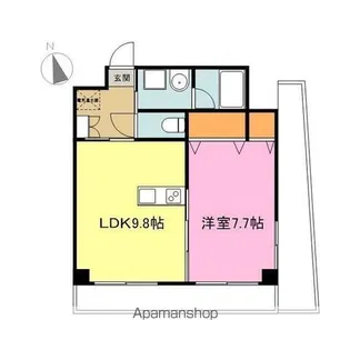 リバーイン城内【402号室】の間取り