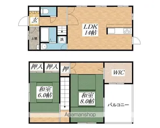 滋賀県大津市西の庄【一戸建】の間取り