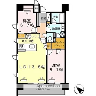 ロイヤルパークス豊洲【3階】の間取り