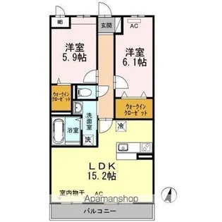 ウィステリア Ⅱ【2階】の間取り