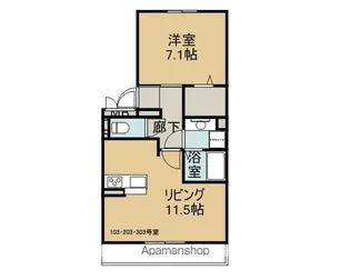 広島県広島市安佐北区可部3丁目【アパート】の間取り
