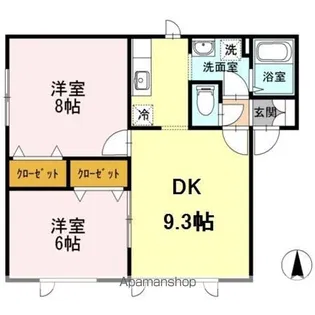 ヴェールアレ A【101号室】の間取り