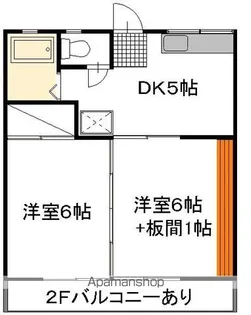 タカノハハイツ2号棟【2階】の間取り