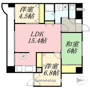 ラ・ヴェルト円山【6階】の間取り