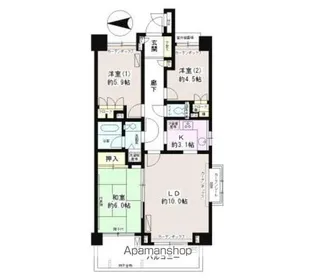 東京都中野区本町1丁目【マンション】の間取り