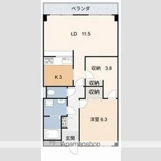 グリーンヒルズ白山【5階】の間取り