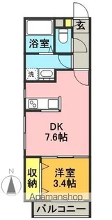 ヴィラM&Y【202号室】の間取り