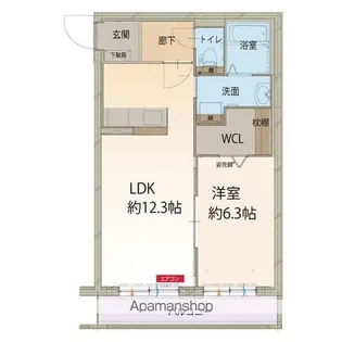スカイハート【1階】の間取り