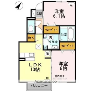 クレアコート【1階】の間取り
