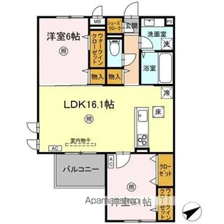 シスネス姫子【1階】の間取り