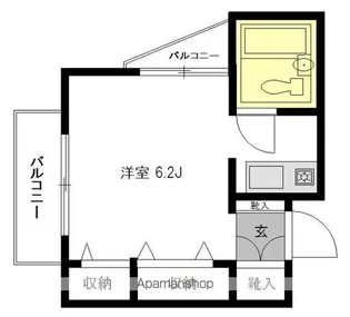 ポルトゥ・ボヌール【202号室】の間取り