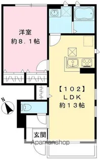 テラス中の原【102号室号室】の間取り