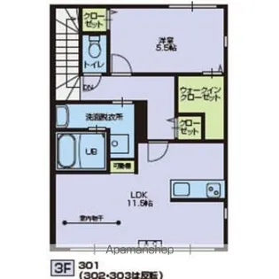 ニュースカイタウンA棟【3階】の間取り