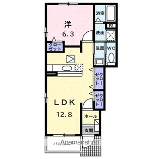 カーサ アンソレイエ【1階】の間取り