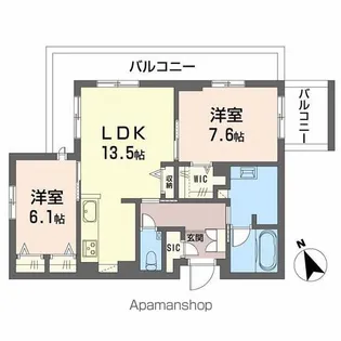 クレイエール【4階】の間取り