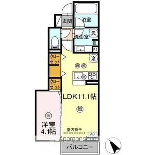 セレーナ引野【1階】の間取り