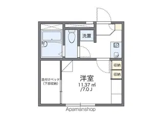 レオパレスシャルマン上野西【2階】の間取り