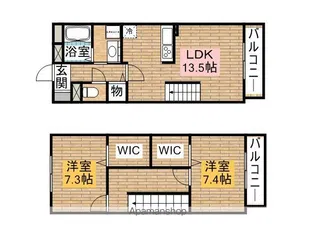 SOUTHグランドメゾン三国ヶ丘【2階】の間取り
