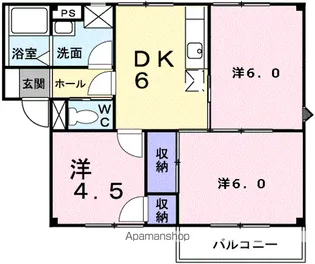 ウィステリアタウンA【1階】の間取り