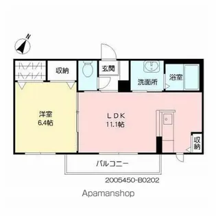 シャーメゾンヴィブレ B棟【2階】の間取り