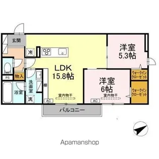 TORISIA大慈寺町 B【2階】の間取り
