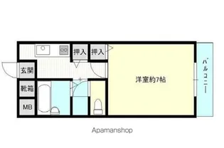 グランビルタツカワ【207号室】の間取り
