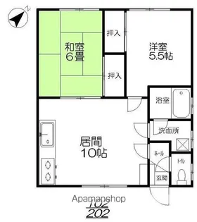 白樺マンション(牧場町)【202号室】の間取り