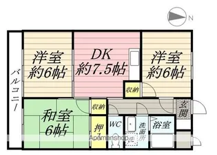 シャトル玉川【3階】の間取り