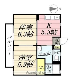 ショコラハウスⅡ【2階】の間取り