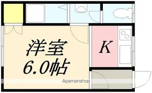 シングルコート上野【2号室】の間取り