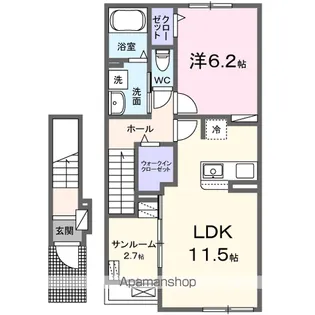 1LDKの間取り画像