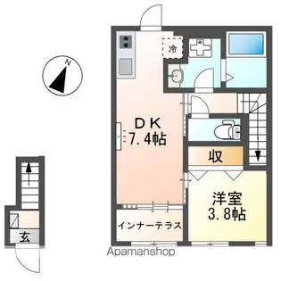 ヴェリテ昭島【2階】の間取り