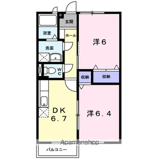 メゾンド シャトリエ Ⅰ【2階】の間取り