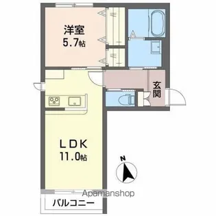 シャーメゾン・カルミアB【2階】の間取り