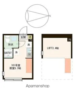 ハーモニーテラス春日町Ⅵ【1階】の間取り