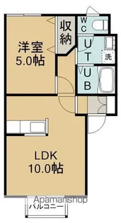 SUN RISE桔梗【2階】の間取り
