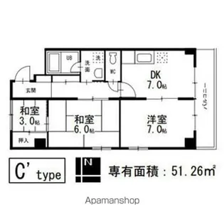 アートビル【505号室】の間取り