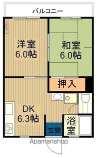 ハイム1.5百槻【202号室】の間取り