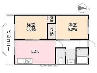 中山マンション(林町)【2階】の間取り