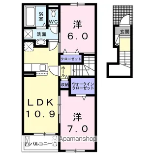 カーサ デ アンジェラ【2階】の間取り